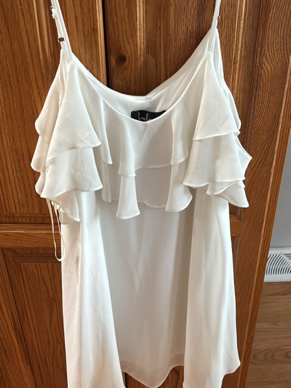 Lulu's White Ruffle Detail Sleeveless Top